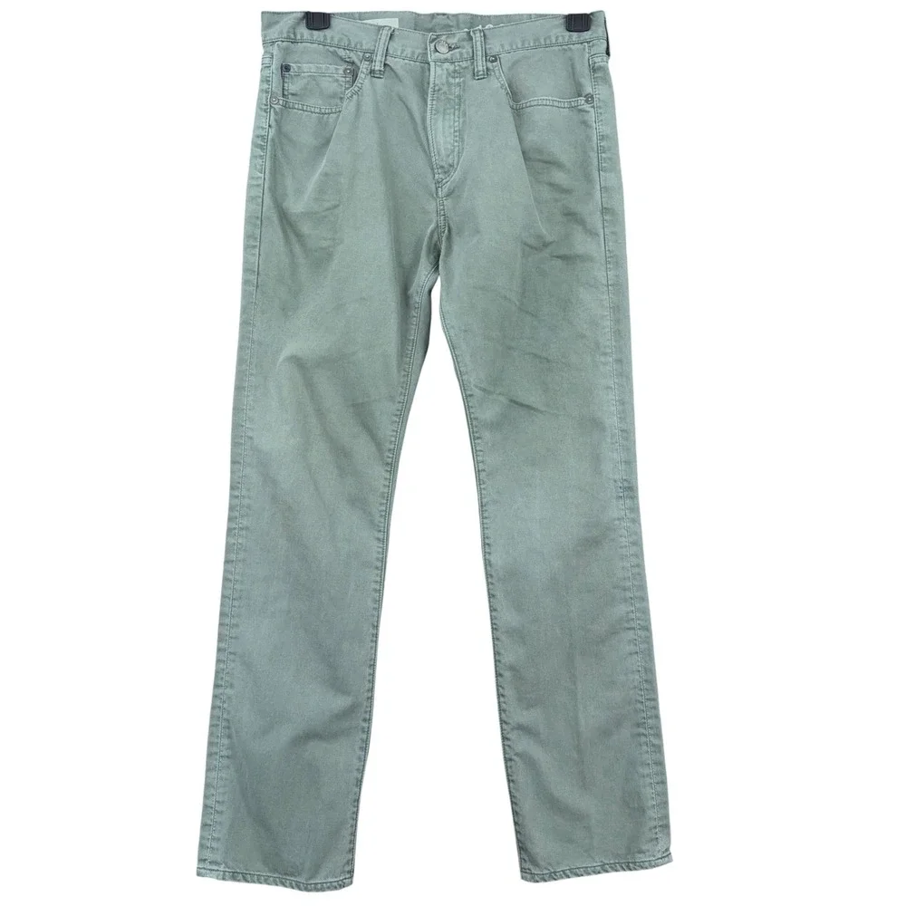 Gap 1969 Slim Fit Pants Mens 31x30 100% Cotton Green
